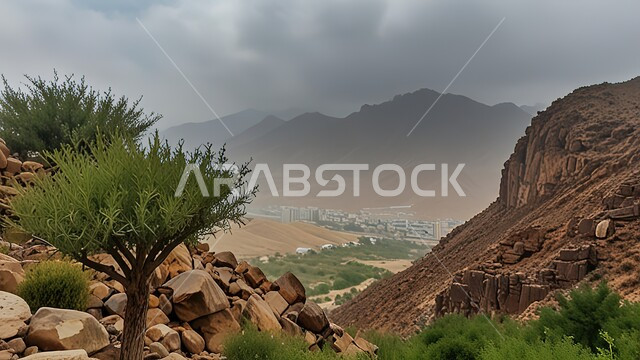 الأعشاب والأشجار والنباتات الخضراء, البيئة الصخرية في المملكة العربية السعودية, الطبيعة الجبلية وقمم الجبال والمرتفعات, مناطق تشكل الصخور والترسبات, أماكن طبيعية هادئة وجميلة