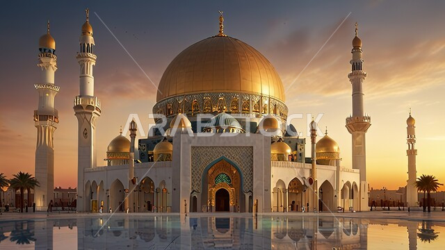  المعالم الدينية الإسلامية المقدسة, الفن الهندسي المعماري لبناء المساجد في المملكة العربية السعودية,القبة الذهبية اللامعة والمآذن الشامخة, التصميم على الطراز الاسلامي, نداء المسلمين لأداء الفرائض والصلوات