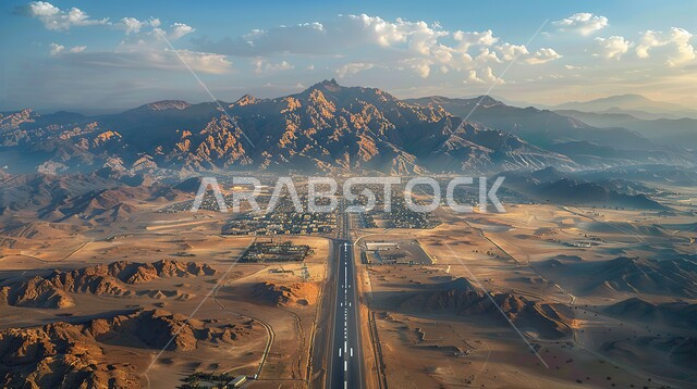 التكوينات والتشكيلات الصخرية في المناطق الجبلية، حركة السيارات في الشوارع والطرق الاسفلتية المعبدة، المعالم الطبيعية في مدينة تبوك، الأماكن السياحية المشهورة في المملكة العربية السعودية