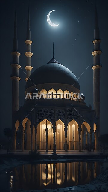 أماكن لأداء الفرائض والصلوات والتقرب إلى الله، مجسم ثلاثي الأبعاد لمسجد بتصاميم على الطراز الاسلامي، الفن الهندسي المعماري لبناء المساجد في المملكة العربية السعودية، المعالم الدينية الإسلامية المقدسة، القبب والمآذن الشامخة