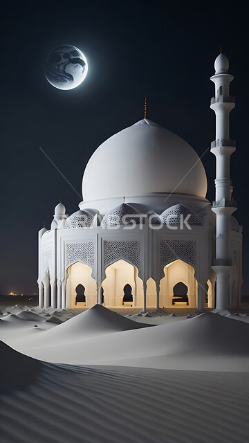 أداء الفرائض والصلوات والتقرب إلى الله، مجسم ثلاثي الأبعاد لمسجد بتصاميم على الطراز الاسلامي، الفن الهندسي المعماري لبناء المساجد في المملكة العربية السعودية، المعالم الدينية الإسلامية المقدسة، القبب والمآذن الشامخة