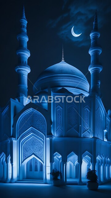  القبب والمآذن الشامخة, أداء الفرائض والصلوات والتقرب إلى الله، مجسم ثلاثي الأبعاد لمسجد بتصاميم على الطراز الاسلامي، الفن الهندسي المعماري لبناء المساجد في المملكة العربية السعودية، المعالم الدينية الإسلامية المقدسة