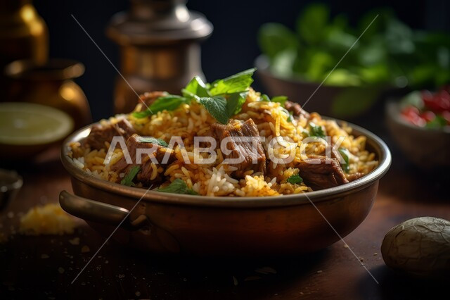 Arabic Cook A plate of kabsa rice with spices, traditional Arabic dishes and food ...