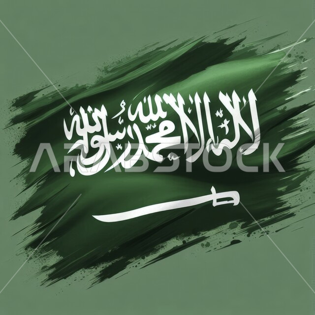 The concept of love for the homeland and belonging to it, celebrating the anniversary of the National Day on September 23, the banner of monotheism and the sword of power, raising the green flag of the Kingdom of Saudi Arabia on March 11, national occasions and holidays, a green background