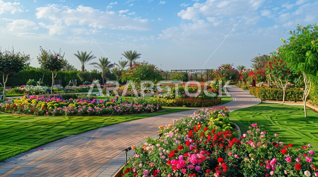 الاهتمام بزراعة الازهار والورود في الحدائق العامة، الهندسة الزراعية المتميزة في الإمارات العربية المتحدة، معالم سياحية ترفيهية مشهورة، قضاء اوقات ممتعة في التنزه، حديقة دبي المعجزة