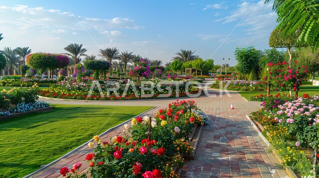 الاهتمام بزراعة الازهار والورود في الحدائق العامة، الهندسة الزراعية المتميزة في الإمارات العربية المتحدة، معالم سياحية ترفيهية مشهورة، قضاء اوقات ممتعة في التنزه، حديقة دبي المعجزة