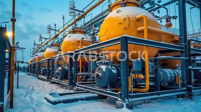 مستودعات ضخمة و كبيرة، هندسات ومعدات صناعية، صناعات ومشاريع بيتروكيماوية، خزانات النتروجين السائل وملفات المبادلات الحرارية لانتاج الغاز الصناعي، مصانع ومعامل في المملكة العربية السعودية