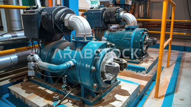التطور والتقدم التقني والتكنولوجي في المملكة, استخدام مضخات المياه القوية, محركات حديثة تعمل بشكل سريع وآلي في السعودية, آلات التبريد في المصانع والمعامل الكبيرة 