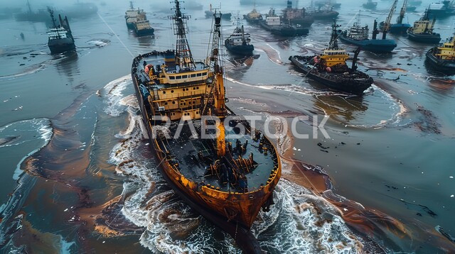 Getting rid of dangerous chemical solutions in the seas, petroleum factories and laboratories in the Kingdom, a ship that floats and cleans oil leaks from seawater, petrochemical industries and projects in Saudi Arabia, preserving the aquatic environment