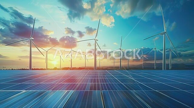 محطة لتوليد الطاقة الكهربائية البديلة في المملكة العربية السعودية, استخدام الطاقة المتجددة صديقة البيئة، حقول ألواح الخلايا الشمسية وعنفات الرياح الكبيرة, التنمية المستدامة الطبيعية