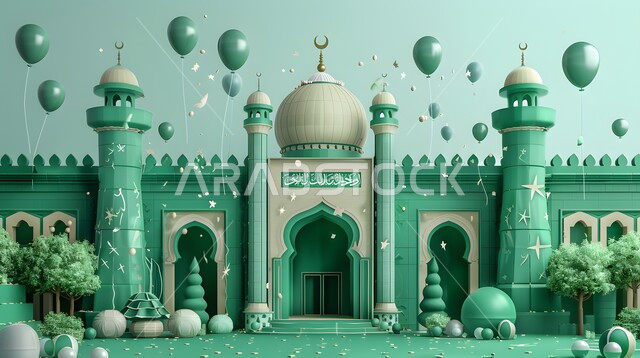 مجسمات صغيرة باللون الأخضر، الاحتفال بذكرى اليوم الوطني السعودي 23 سبتمبر، يوم العلم 11 مارس، حب الوطن والانتماء اليه، الفخر والاعتزاز بإنجازات البلاد، لون شعار المملكة العربية السعودية