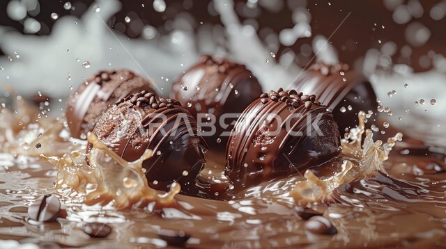 حلا شرقي شهي، صناعة وإعداد الحلويات, مجموعة من كرات الشوكولاته محشية، تقديم السكريات في المناسبات والأعياد، الشوكولا الشهية بنية اللون