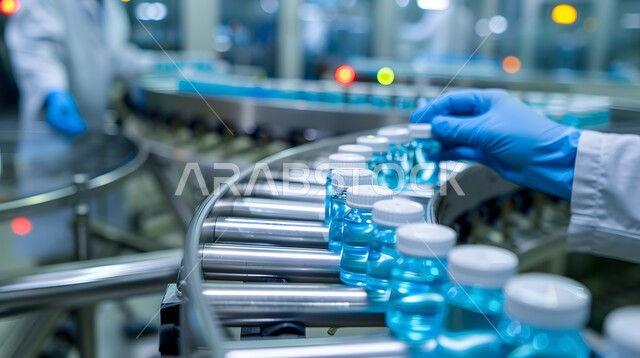 Medical examination and chemical analysis laboratories, a close-up of a laboratory hand wearing gloves and holding test tubes in his hand, using sterile glass tubes to analyze various samples, conducting scientific experiments and research through biotechnology, pharmaceutical industry laboratory