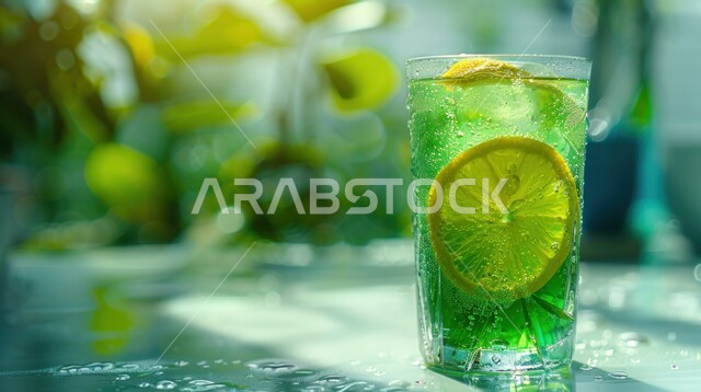  مشروب بقطع الليمون واوراق النعناع، الاستمتاع بالمشروبات الباردة، عصائر طبيعية لذيذة، عصير صحي ومفيد، كوكتيل صيفي منعش ومثلج