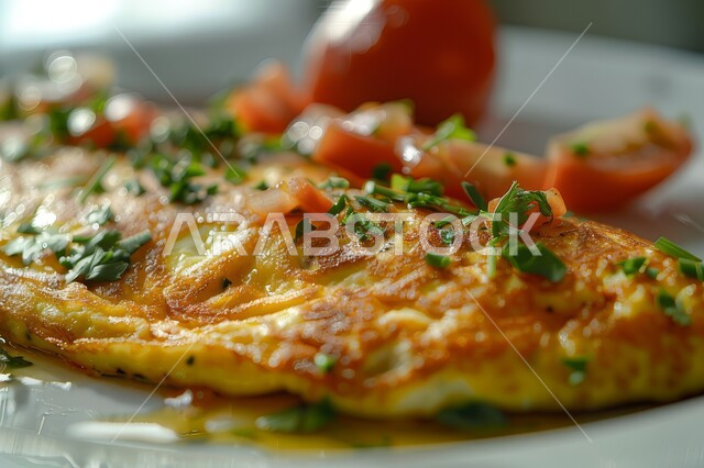 طبق البيض المقلي مع الطماطم والفلفل الحار، وجبة فطور صباحية مفيدة وسريعة، الاومليت اللذيذ المليء بالبروتينات الصحية، وجبات ومأكولات للحميات الغذائية، أطباق إفطار تقليدية، 