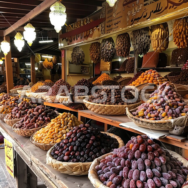 ضيافة رمضانية لذيذة، أسواق شعبية تقليدية لبيع الرطب من نخيل المملكة العربية السعودية، محاصيل ومنتجات زراعية محلية وطنية سعودية، أنواع التمور الصحية الطازجة، وجبة ذات قيمة غذائية عالية