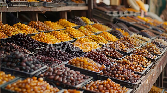 أسواق شعبية تقليدية لبيع الرطب من نخيل المملكة العربية السعودية، محاصيل ومنتجات زراعية محلية وطنية سعودية، أنواع التمور الصحية الطازجة، وجبة ذات قيمة غذائية عالية، ضيافة رمضانية لذيذة