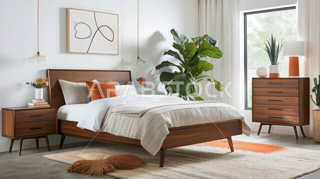 غرفة نوم بتصاميم فاخرة، سرير كبير ومريح بتصميم حديث، اكسسوارات وتحف عصرية، الواجهات والنوافذ الكبيرة، أثاث منزلي راقي، ديكورات منزلية داخلية، شقق وفلل سكنية في المملكة العربية السعودية، فنادق ومنتجعات فاخرة