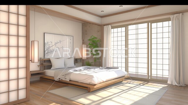 تحف واكسسوارات عصرية، الواجهات والنوافذ الكبيرة، سرير كبير ومريح بتصميم حديث، غرفة نوم بتصاميم فاخرة، أثاث منزلي راقي، ديكورات منزلية داخلية، شقق وفلل سكنية في المملكة العربية السعودية، فنادق ومنتجعات فاخرة