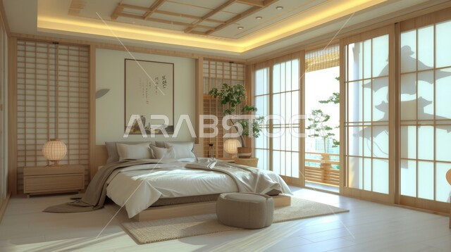 الواجهات والنوافذ الكبيرة، تحف واكسسوارات عصرية، سرير كبير ومريح بتصميم حديث، غرفة نوم بتصاميم فاخرة، أثاث منزلي راقي، ديكورات منزلية داخلية، شقق وفلل سكنية في المملكة العربية السعودية، فنادق ومنتجعات فاخرة