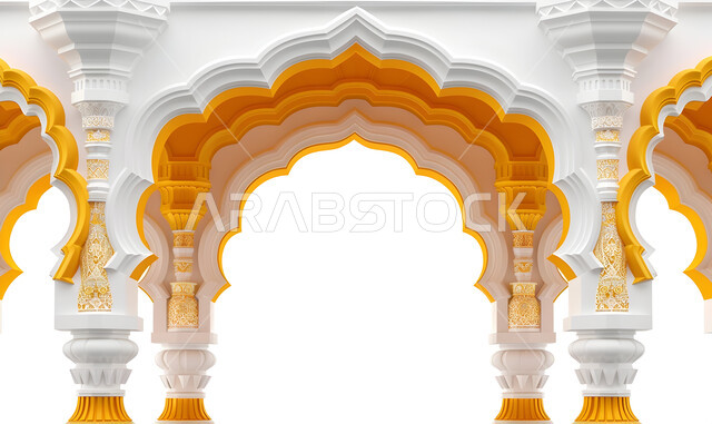  الأشكال والديكورات الإسلامية للمباني والمساجد, الفن الهندسي المعماري للأبنية الدينية في المملكة العربية السعودية, تصميم الأعمدة والأقواس على الطراز الاسلامي الممزوج بين الحداثة والعراقة