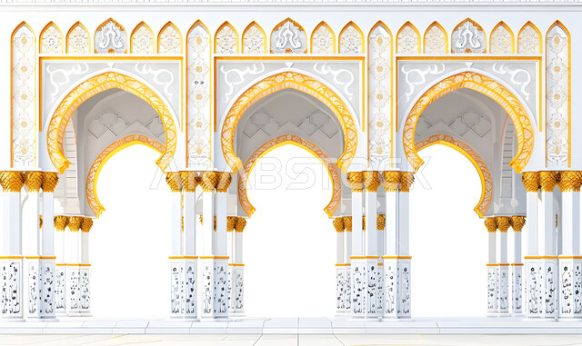 الفن الهندسي المعماري للأبنية الدينية في المملكة العربية السعودية, الديكورات الإسلامية للمباني والمساجد, تصميم الأعمدة والأقواس على الطراز الاسلامي الممزوج بين الحداثة والعراقة
