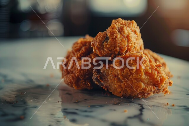 مجموعة من أفخاذ الدجاج المقلي المقرمش, دجاج البروستد الشهي، مطاعم المأكولات السريعة, وجبات غير صحيه