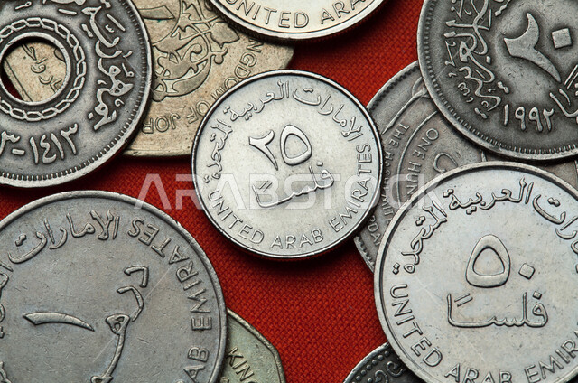 الفئات المختلفة من العملات النقدية، الاقتصاد المالي للخليج العربي، الدراهم الاماراتية المعدنية، النمو والأرباح المالية، العملة الرسمية للإمارات العربية المتحدة