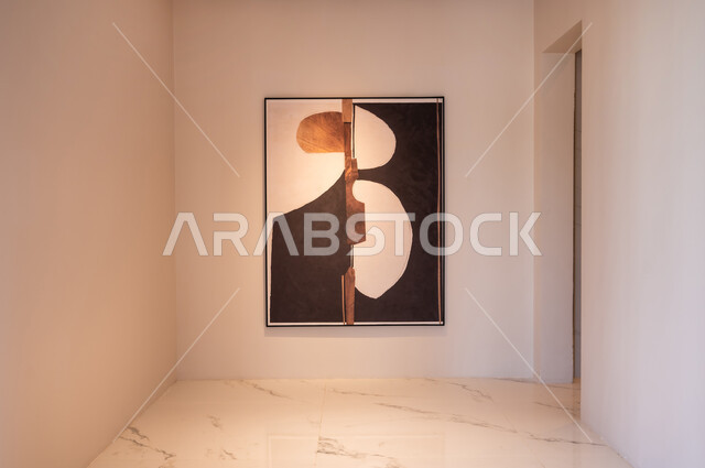 الديكورات والتصاميم العصرية على الطراز الحديث، لوحة فنية  معلقة ، فلل وشقق سكنية في المملكة العربية السعودية، رسومات وتصاميم على إحدى الجدران داخل إحدى الفنادق والمنتجعات