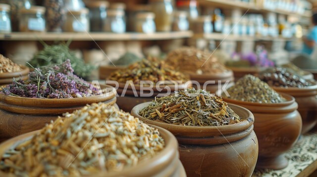 الاسواق التقليدية الشعبية لبيع البهارات والعطريات، محاصيل زراعية ومنتجات وطنية محلية سعودية، نباتات وأعشاب ذات فوائد صحية وعلاجية، عرض المواد الغذائية المهمة، منكهات وملونات طبيعية للمأكولات والأطعمة