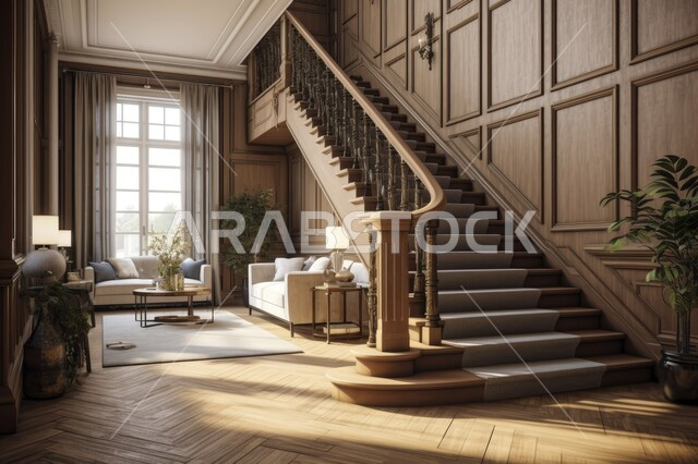  تصاميم داخلية لشركات حديثة وعصرية, ديزاين داخلي للسلالم في احدى الشقق والفلل الطابقية, الفن الهندسي المعماري والديكورات الراقية للمنشآت في السعودية