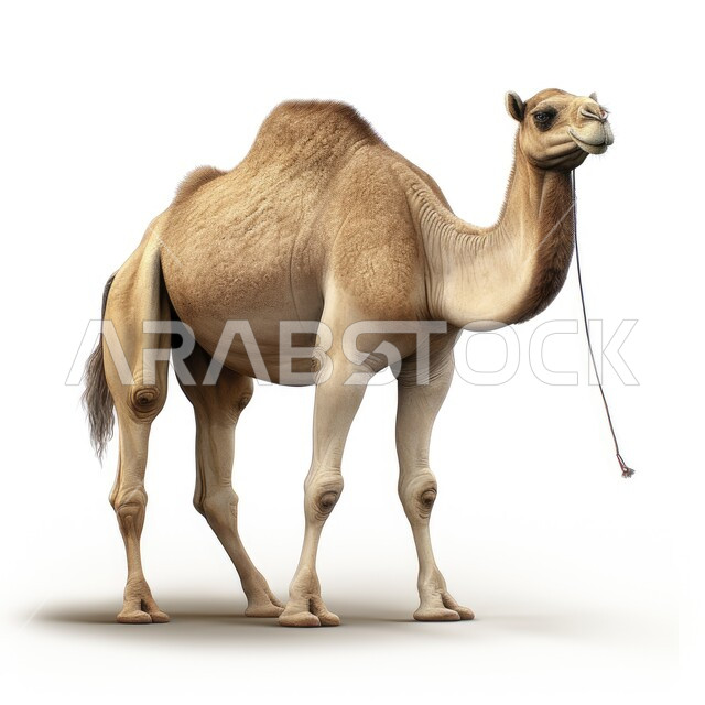 تربية المواشي والحيوانات في المحميات الطبيعيه, منحوتات ومجسمات ثلاثية الابعاد خشبية لحيوان الجمل بني اللون, الاهتمام والعناية بالثدييات، خلفية بيضاء