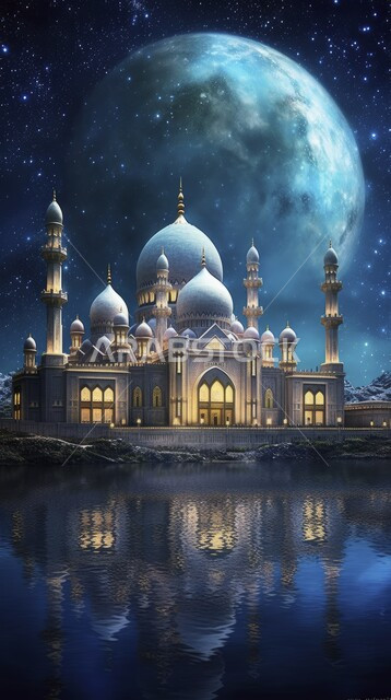 مفهوم العبادة والتقرب إلى الله تعالى، مآذن و قبب المساجد على الطراز الاسلامي، نداء المسلمين لأداء الفرائض والصلوات، الديكورات والتصاميم الهندسية الدينية المتميزة، منظر السماء في وقت غروب الشمس