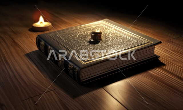 مفهوم التمعن بآيات وسور القرآن الكريم، مكان مخصص للعبادة والطاعة والتقرب الى الله، صورة مقربة للمصحف الشريف، التلاوة والتحفيظ والتجويد