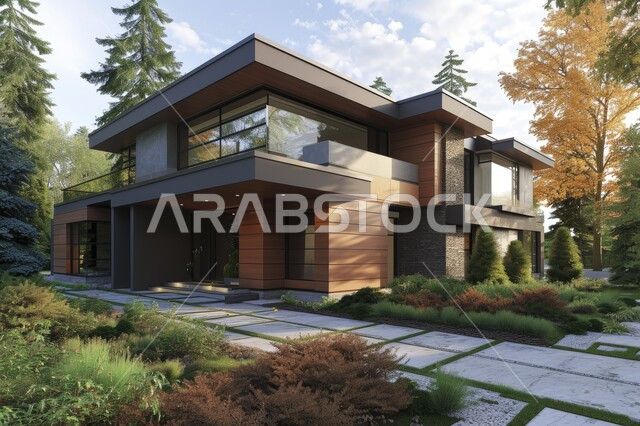  النمو والتقدم العمراني في المملكة العربية السعودية، ديكورات على الطراز الحديث للشقق السكنية والمنازل، أثاث أنيق ومريح، الفن الهندسي المعماري للفلل والعقارات الجديدة, الشجيرات والنباتات الخضراء