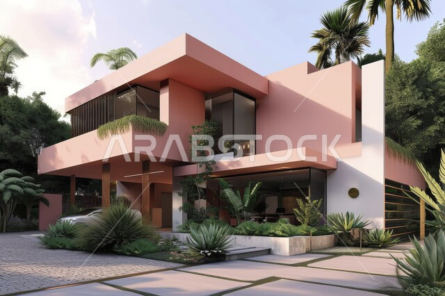  النمو والتقدم العمراني في المملكة العربية السعودية، ديكورات على الطراز الحديث للشقق السكنية والمنازل، أثاث أنيق ومريح، الفن الهندسي المعماري للفلل والعقارات الجديدة, الشجيرات والنباتات الخضراء