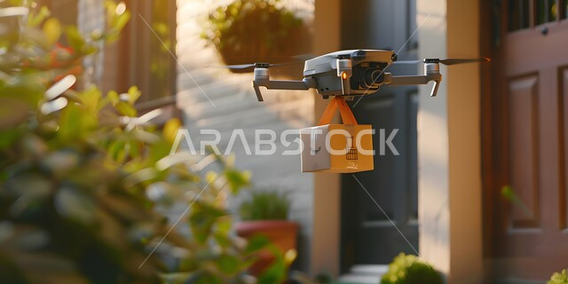 عملية شحن وتوصيل موثوقه,  احدث تقنيات التوصيل السريع, توصيل البضائع بواسطة الدرون، ايصال الطرود بواسطة الطائرات بدون طيار، نقل الصناديق بكفاءة وأمان في المناطق الحضرية في المملكة العربية السعودية