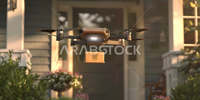 عملية شحن وتوصيل موثوقه,  احدث تقنيات التوصيل السريع, توصيل البضائع بواسطة الدرون، ايصال الطرود بواسطة الطائرات بدون طيار، نقل الصناديق بكفاءة وأمان في المناطق الحضرية في المملكة العربية السعودية