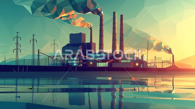 Petrochemical industries and projects, steel pipelines and cables, illustrations of oil and gas refinery plant in industrial area, factories and plants in Saudi Arabia, huge and large warehouses, industrial engineering and equipment