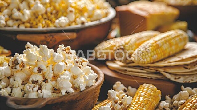 المقبلات والتسالي الصحية، منتجات ومحاصيل وطنية محلية سعودية، حبوب الفوشاراللذيذة، عرانيس الذرة المسلوقة