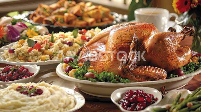 طبق الديك الرومي، صورة مقربة لدجاجة مشوية مع مجموعة من الخضراوات الطازجة، مطابخ ومطاعم المملكة العربية السعودية، مأكولات و وصفات لأطباق عربية تقليدية شرقيه