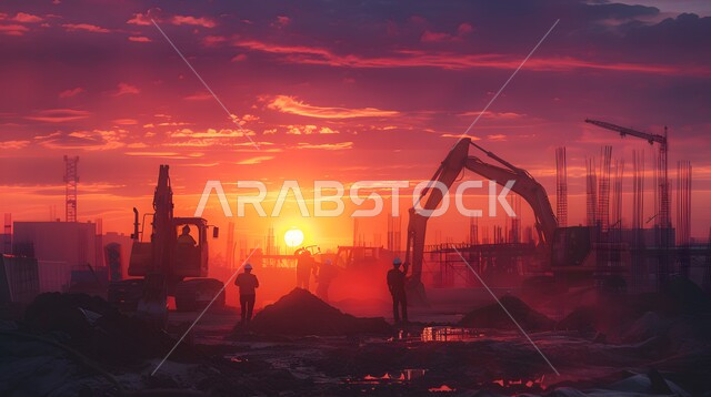 إنشاء الأساسات والهياكل للمشروعات السكنية والمصانع، التطور المعماري والحضاري في المملكة العربية السعودية، تشييد المباني والمشاريع الضخمة، مفهوم تحسين البنية التحتية للبلاد، أعمال البناء والمقاولات والتطوير العقاري