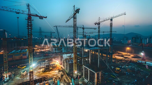 مفهوم تحسين البنية التحتية للبلاد، أعمال البناء والمقاولات والتطوير العقاري، إنشاء الأساسات والهياكل للمشروعات السكنية والمصانع، التطور المعماري والحضاري في المملكة العربية السعودية، تشييد المباني والمشاريع الضخمة