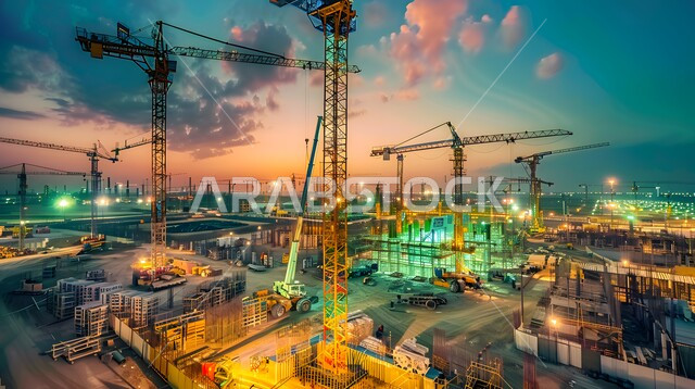 مفهوم تحسين البنية التحتية للبلاد، أعمال البناء والمقاولات والتطوير العقاري، إنشاء الأساسات والهياكل للمشروعات السكنية والمصانع، التطور المعماري والحضاري في المملكة العربية السعودية، تشييد المباني والمشاريع الضخمة