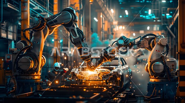 رؤية سعودية مستقبلية 2030، الاعتماد على التشغيل الآلي في معامل ومصانع المملكة العربية السعودية، ورشات متطورة في انتاج وتصنيع السيارات الحديثة، علوم و تكنولوجيا الذكاء الاصطناعي في المجال الهندسي، تحقيق الثورة الصناعية