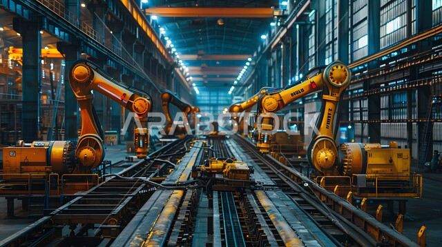 اذرع روبوتات الصناعة الذكية المتطورة في التصنيع، الاعتماد على التشغيل الآلي في معامل المملكة العربية السعودية، علوم و تكنولوجيا انتاج المصانع، تحقيق الثورة الصناعية، رؤية سعودية مستقبلية 2030