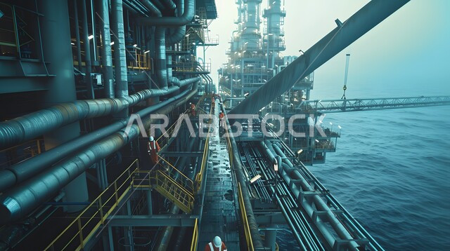 استنباط الثروات الباطنية من البحر, صناعات ومشاريع بيتروكيماوية في المملكة, الآلات الضخمة والمعدات الثقيلة المستخدمة في التنقيب عن البترول, العمل في مجال الهندسة البترولية, مصانع تكرير النفط والغاز في المنطقة الصناعية بالسعودية, النمو والتقدم الاقتصادي السعودي