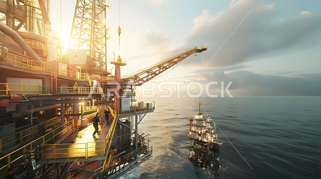 العمل في مجال الهندسة البترولية, مصانع تكرير النفط والغاز في المنطقة الصناعية بالسعودية, استنباط الثروات الباطنية من البحر, صناعات ومشاريع بيتروكيماوية في المملكة, الآلات الضخمة والمعدات الثقيلة المستخدمة في التنقيب عن البترول, النمو والتقدم الاقتصادي السعودي