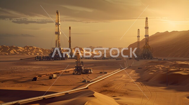 آلات الحفر الضخمة المستخدمة في استخراج البترول, التنقيب عن الثروات الباطنية في المملكة العربية السعودية، صناعات ومشاريع بتروكيماوية في المملكة, خطوط الأنابيب والمعدات الفولاذية الثقيلة، تنمية الاقتصاد السعودي, العمل في مجال الهندسة الصناعية والنفطية