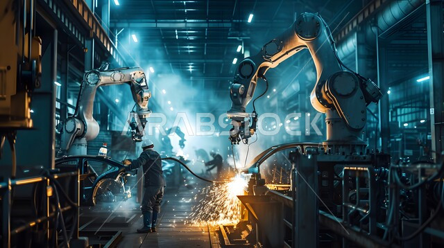 رؤية سعودية مستقبلية 2030، الاعتماد على أذرع الآلات في عمليات الإصلاح واللحام، استخدام روبوتات متطورة في تصنيع السيارات والمركبات, التشغيل الآلي لخطوط الانتاج في معامل ومصانع المملكة, دمج التكنولوجيا والتقنيات الحديثة في مجال الميكانيك, تحقيق الثورة الصناعية